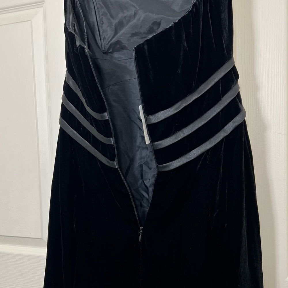 Talbots Black Velvet Tulle Strapless Dress Size 6 - Picture 9 of 14